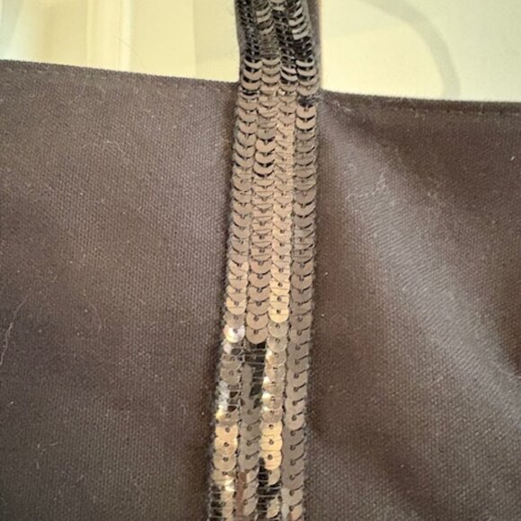 Vanessa Bruno Black Canvas Zipped Cabo Canvas Tote with Sequins - Picture 2 of 9